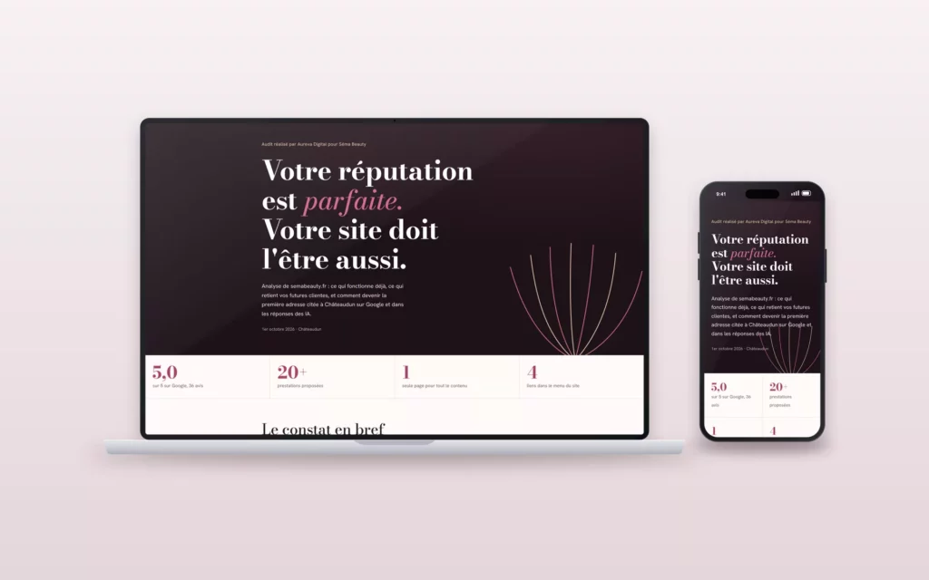 Rapport d’audit digital interactif de Séma Beauty
